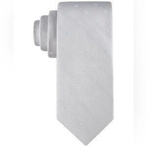 Calvin Klein Mens Textured Micro Dot Neat Mint Grey Tie